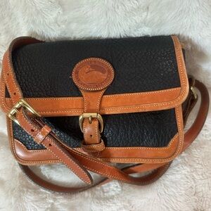 Dooney & Bourke Black & Brown Leather Vintage Surrey Bag